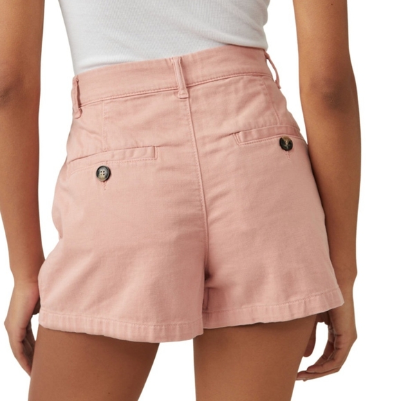 Free People Billie Front Pleat Chino Shorts In Rosie Size 4 NWOT MSRP $78 - Picture 4 of 10